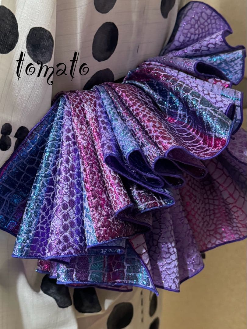 大人兵児帯【ブラックリリー】【クロコダイルパープル】のセット