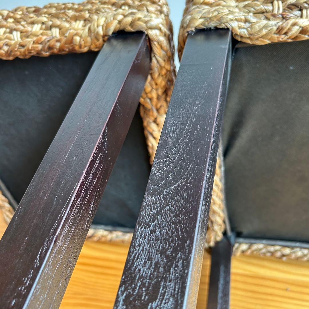 【美品】アジアン家具　ダイニングチェア　ウォーターヒヤシンス　バリ島　2脚セット