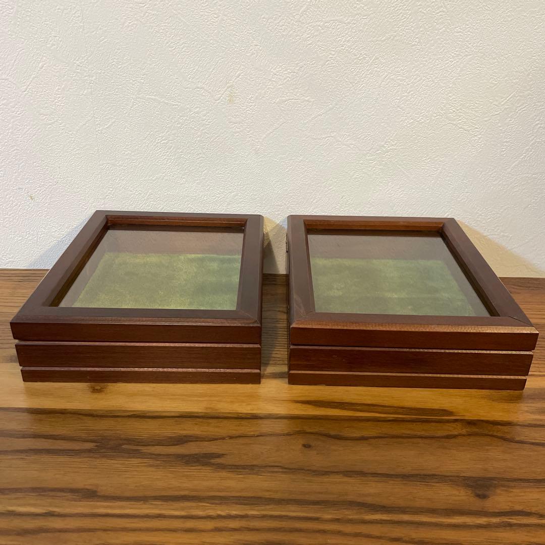 ジュエリーケース　モケットグリーン　２個セット