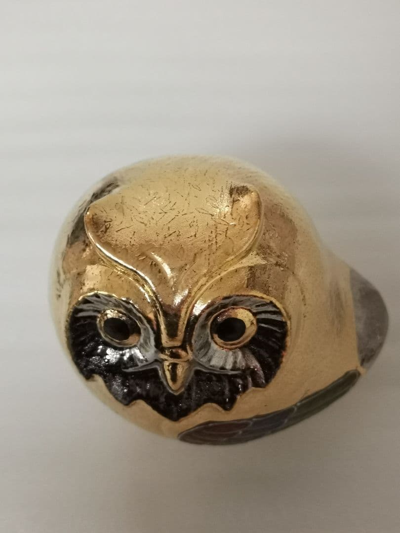 九谷焼 3.2号 梟 ふくろう 金 縁起物 風水 置物 日本製 伝統工芸