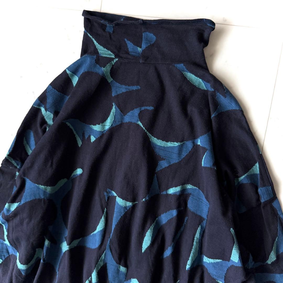 美品 ババグーリ 日本製 コットンタートルカットソー ネイビー M