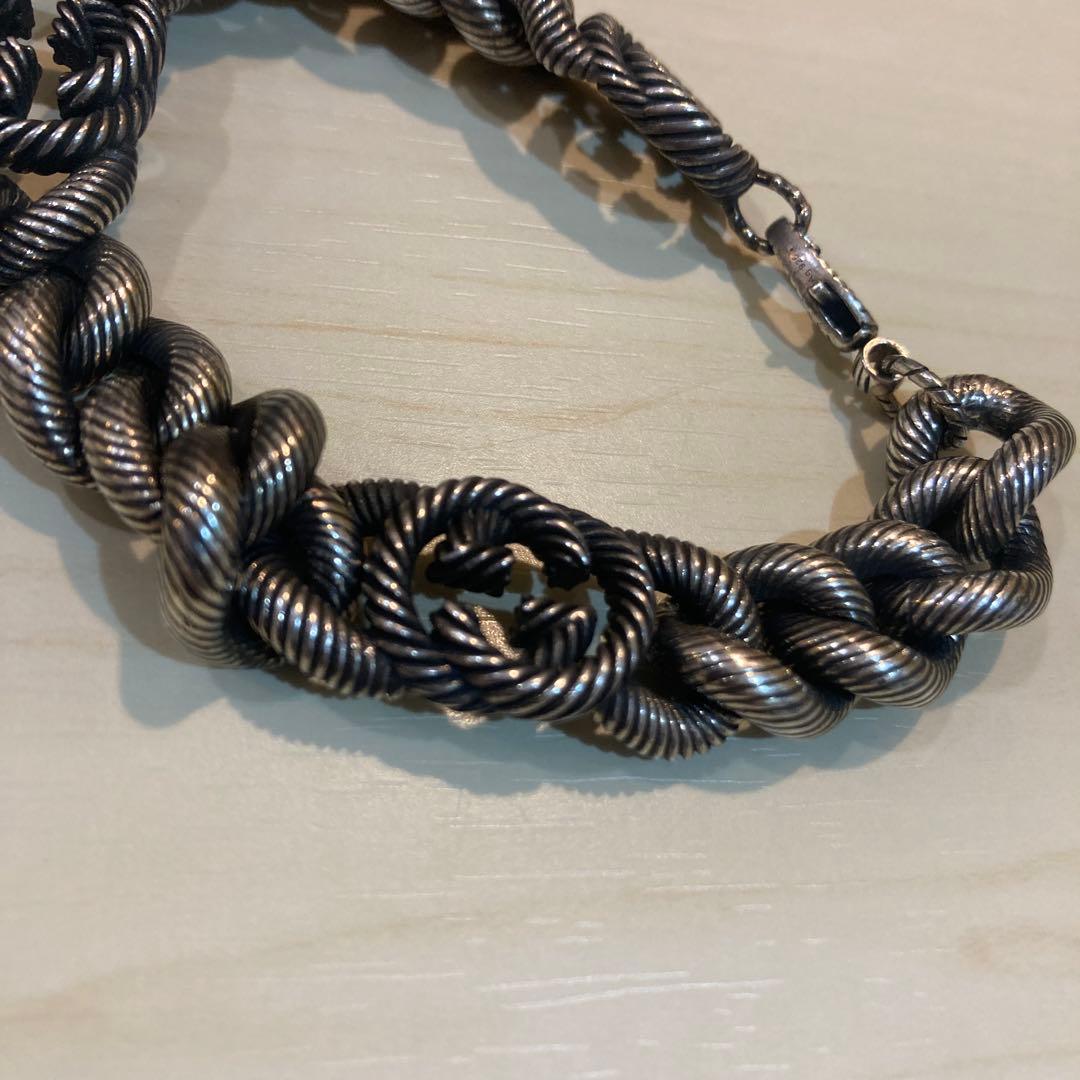 GUCCI グッチ　アラベスクインターロッキングＧ　ツイストブレスレット 925