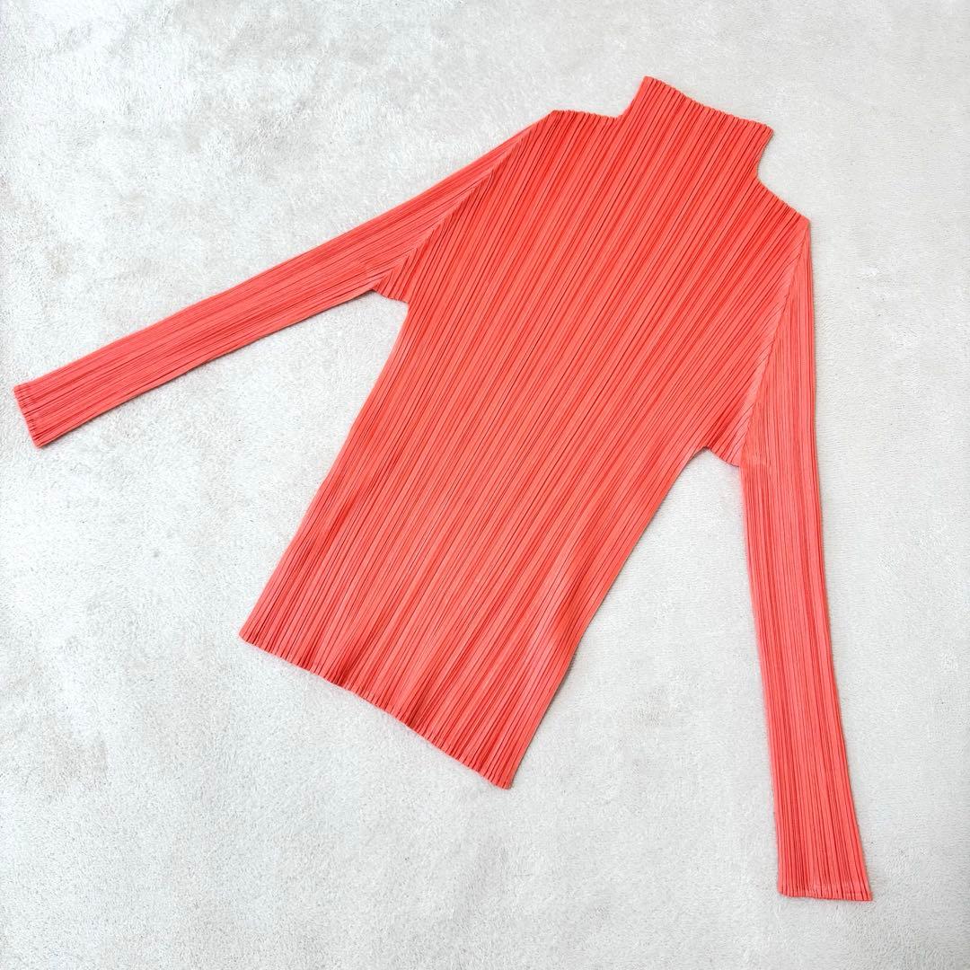 極美品✨PLEATS PLEASE プリーツ　ピンク　長袖　ハイネック　トップス