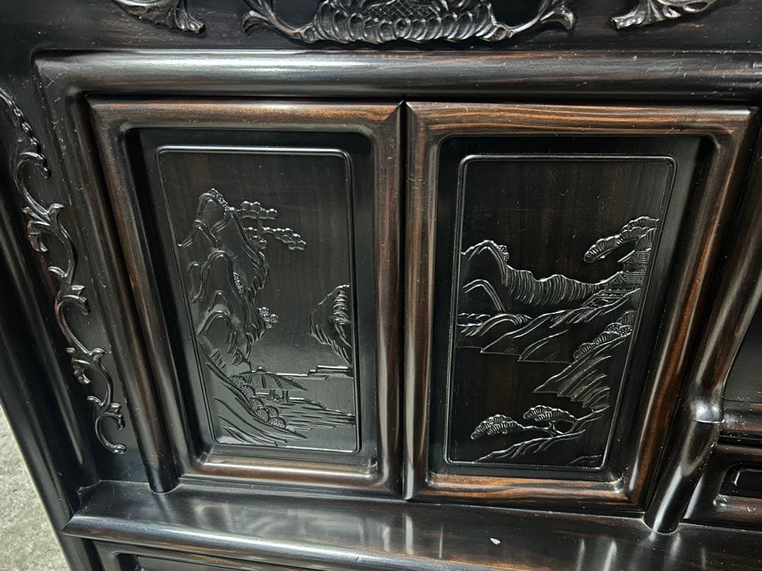 ☆GC209【中古品】 飾り棚　唐木 幅122cm