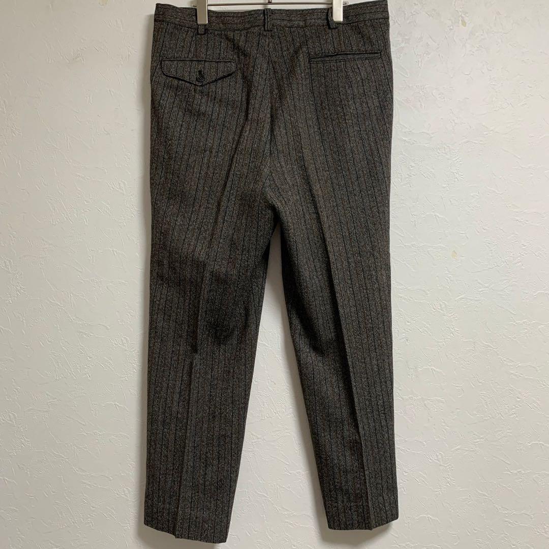 vintage レトロ古着 ベージュ ストライプ シングル セットアップ スーツ