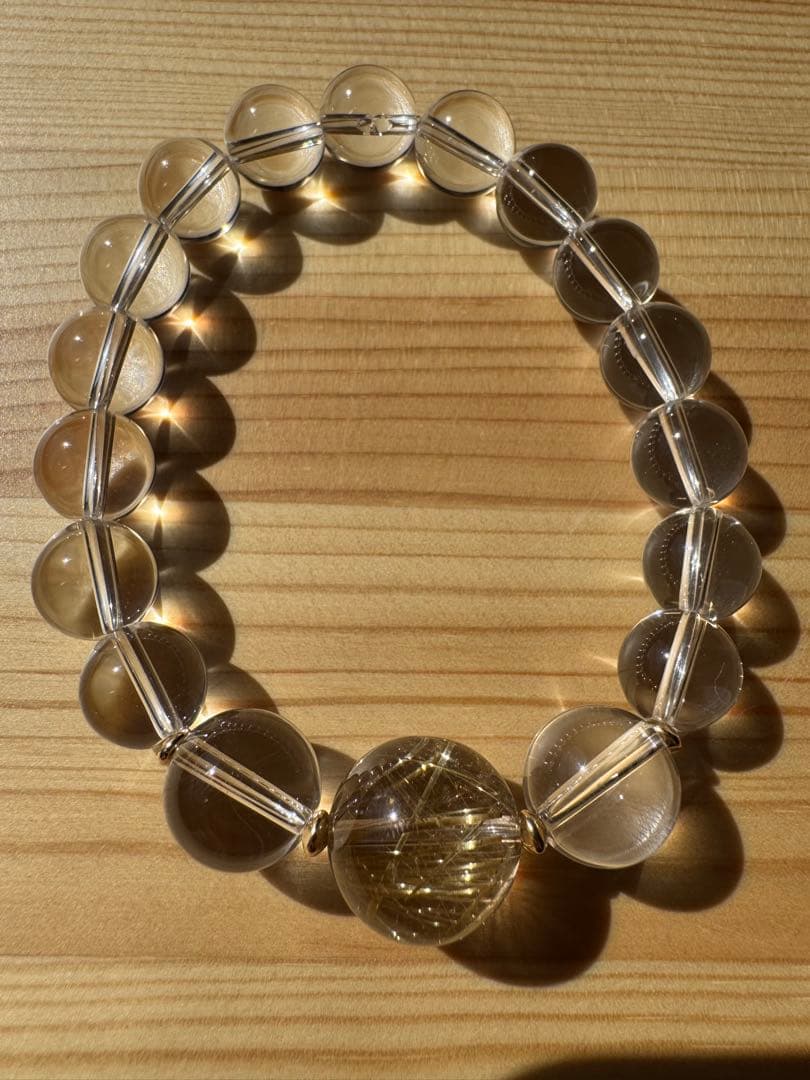 ⭐︎トップクオリティ⭐︎着色無しの本物⭐︎ゴールドルチル⭐︎ブレスレット⭐︎パワーストーン