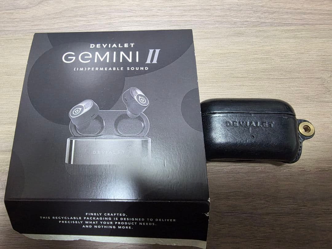 Devialet Gemini II ワイヤレスイヤフォン レザーケース付き