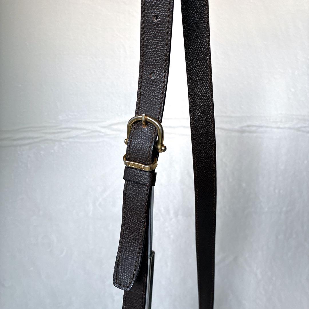 セリーヌ CELINE ショルダーバッグ ターンロック ゴールド金具 ブラウン