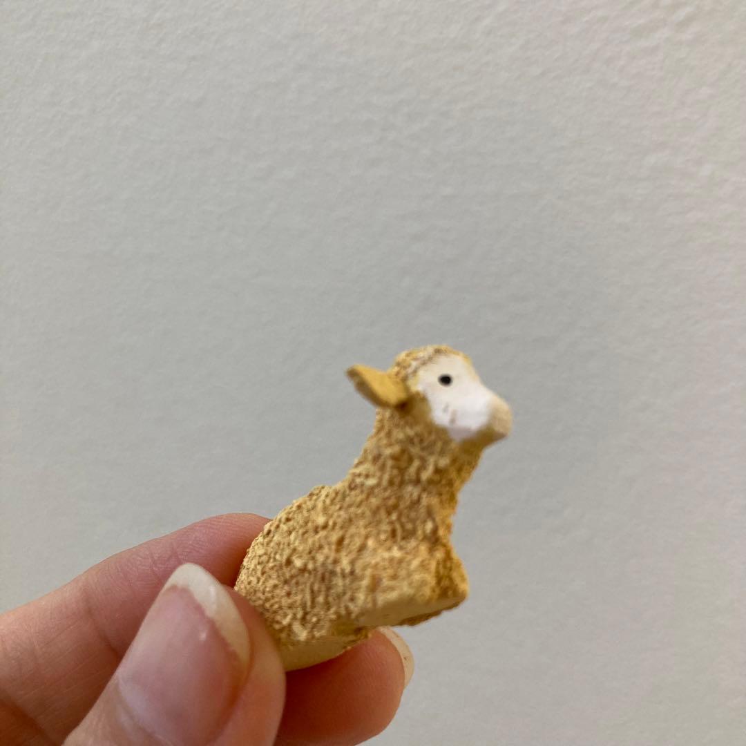 WF23ドイツアンティークザイフェン木製 ひつじ×2 羊飼い　柵　建物5点セット