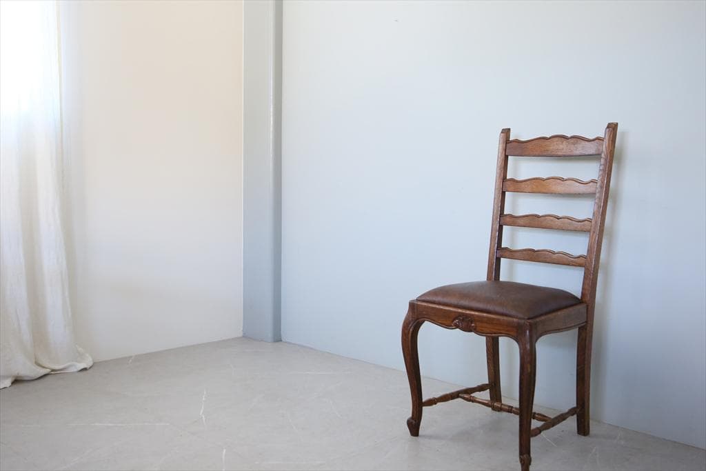 フランスアンティーク猫脚サロンチェア/木製ダイニングイス椅子(90-72-2)