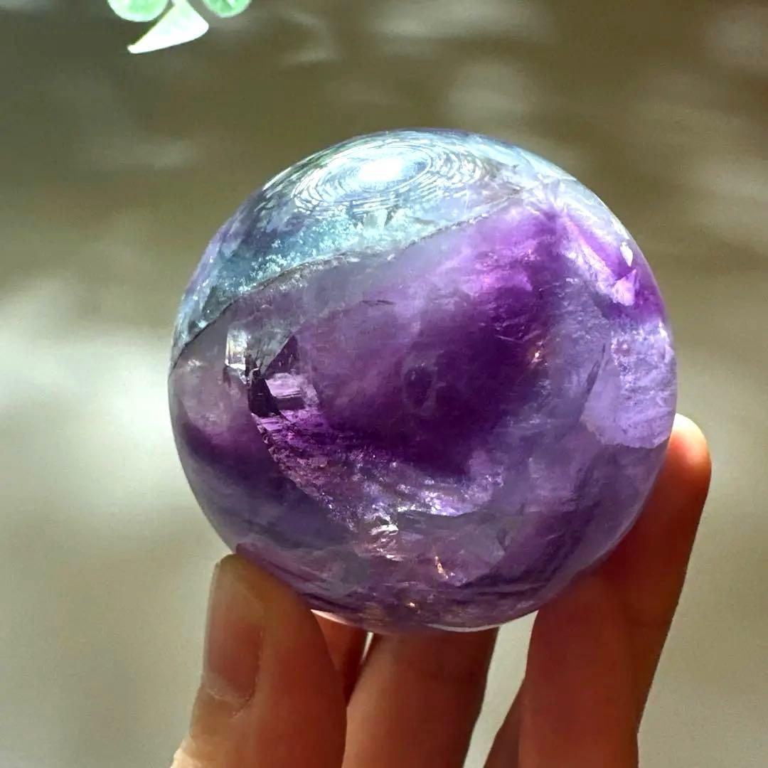 フローライト　スフィア　レインボーフローライト　5.5㎝　パープルフローライト