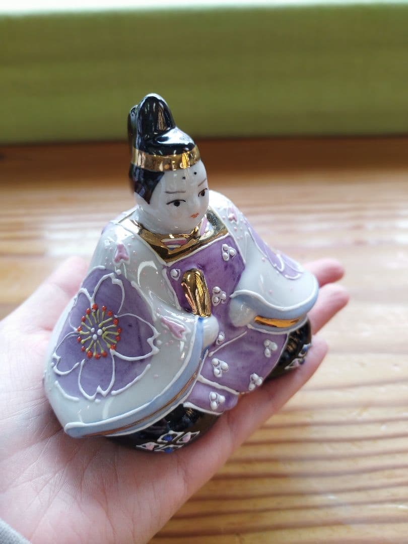【再値下げ】新品　九谷焼　３号雛人形　花むらさき　ひな祭り