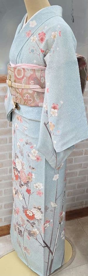 訪問着4点フルセット着物、袋帯、帯締め、帯揚げ トールサイズ対応