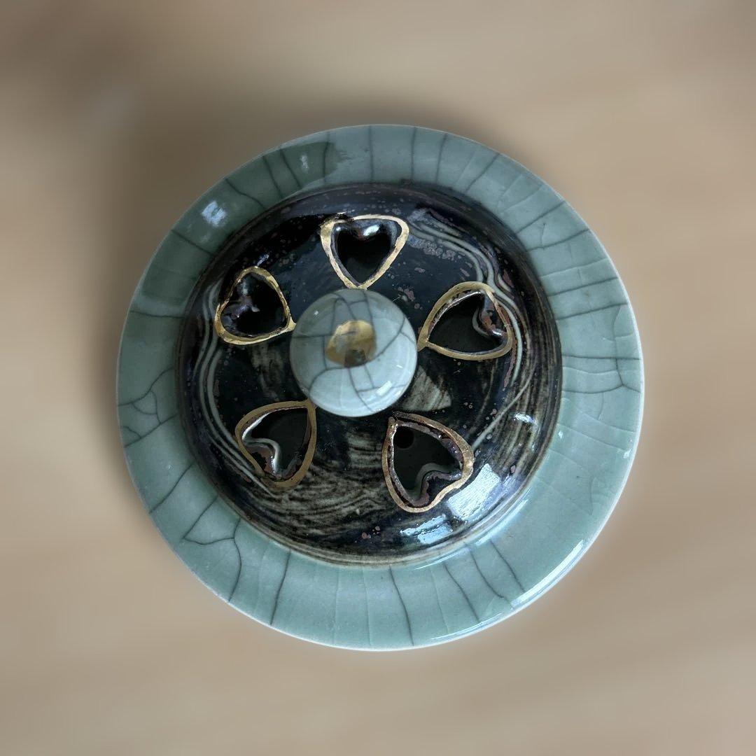 自宅保管品未使用　相馬焼 特大急須 双馬 金馬 美品　湯呑み6個付き