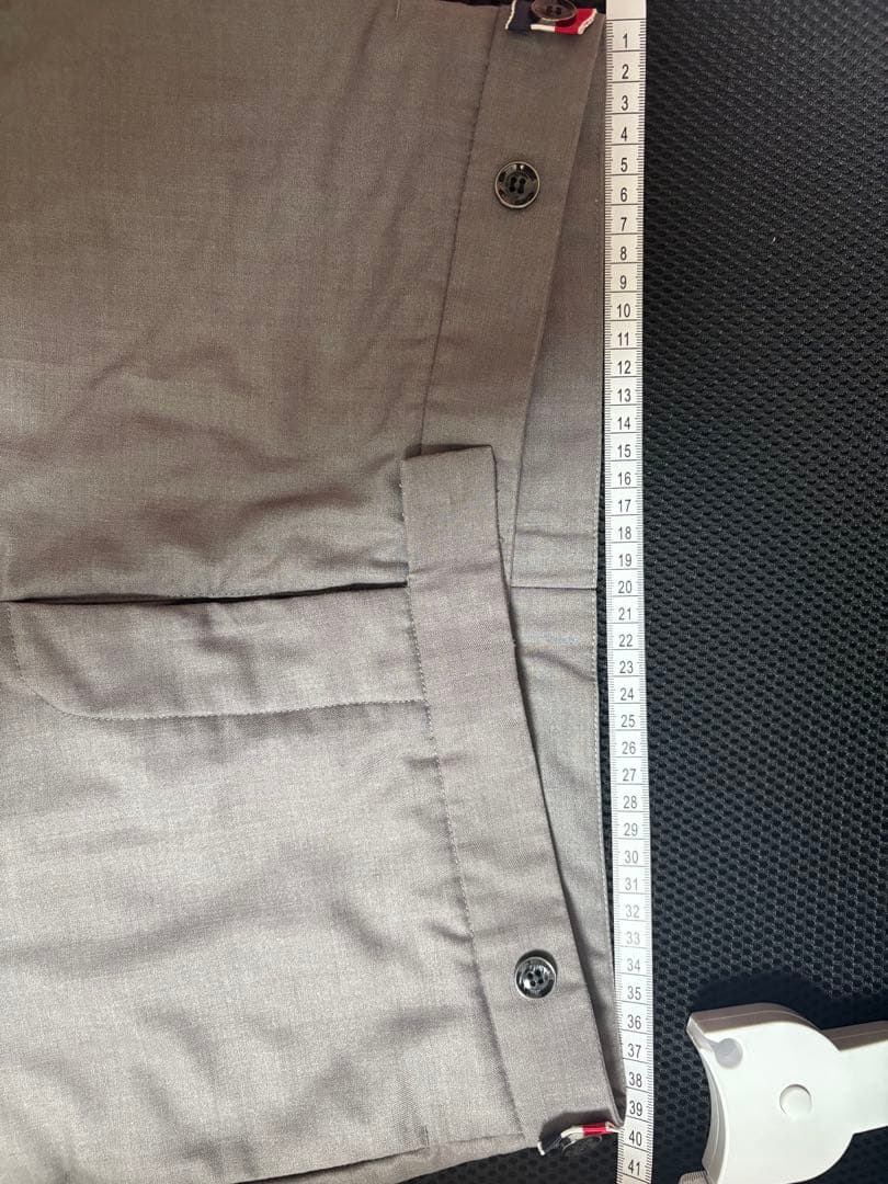 グレー ストライプ裾 スラックス