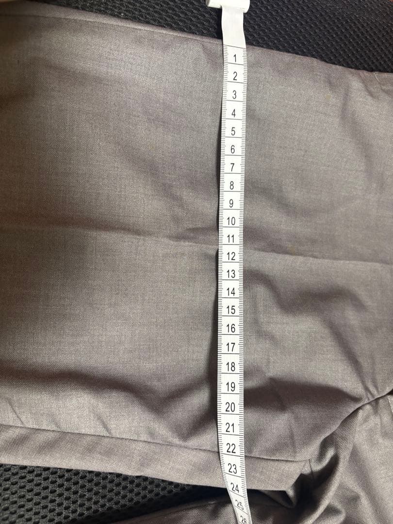 グレー ストライプ裾 スラックス