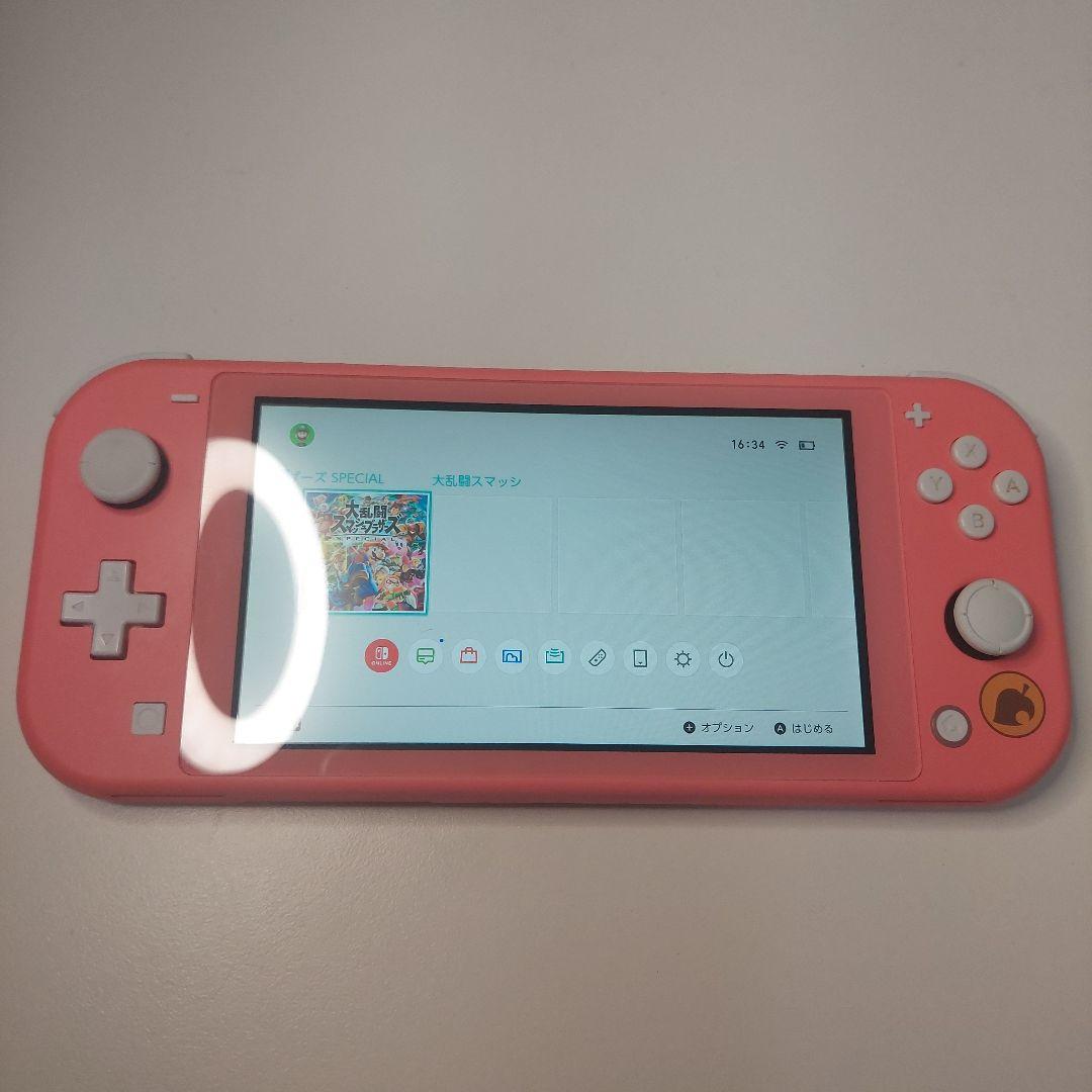 【動作品】スイッチライト本体 あつ森 しずえカラー 充電器 SDカード付き