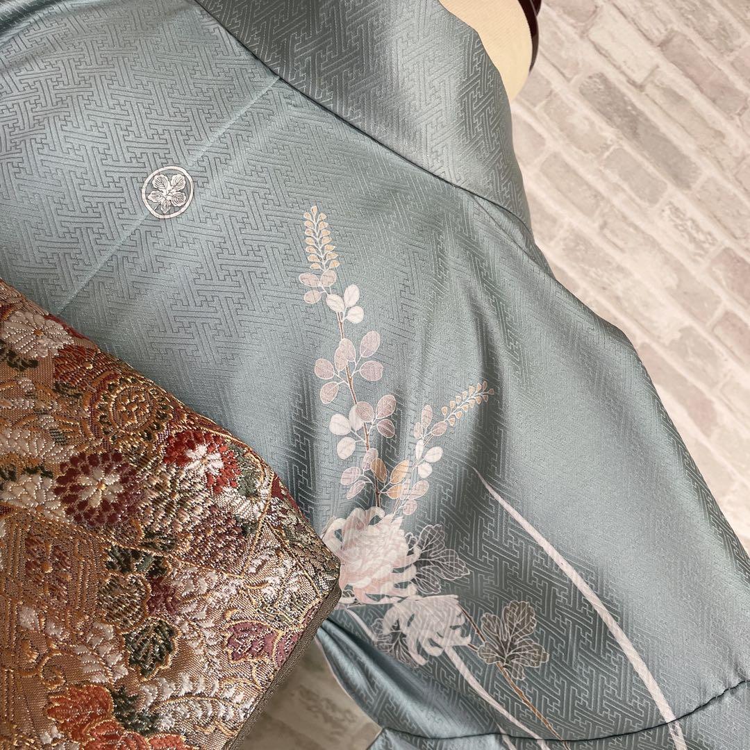 訪問着　フルセット　友禅　紗綾形地紋　金彩加工　鮮やか　入学式　卒業式　L2