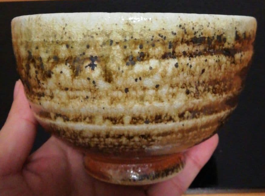 今井理桂作　津軽烏城焼　自然釉　茶碗　共箱　共布　茶道具