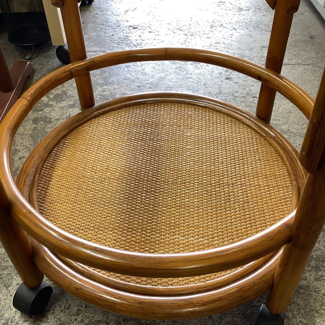 籐家具　サイドテーブル　ワゴン　花台