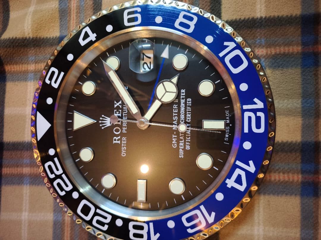 ROLEX GMT-MASTER2 掛時計 黒/青
