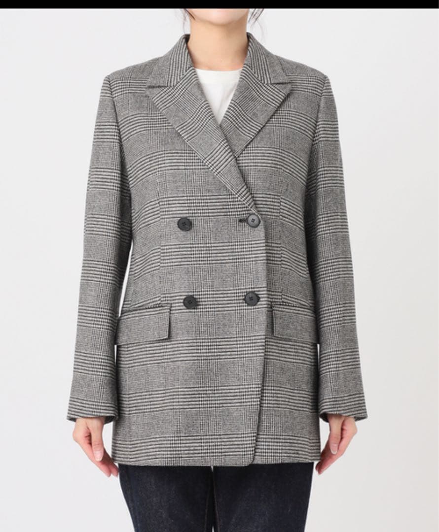 ジャーナルスタンダードレサージュ　チェック柄　ダブルジャケット　24AW 38