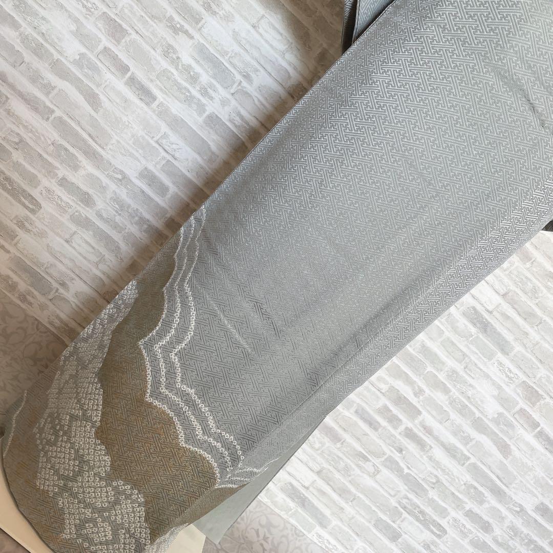 訪問着　フルセット　観世水　鹿の子絞り　金彩　紗綾形地紋　入学式　卒業式　L1