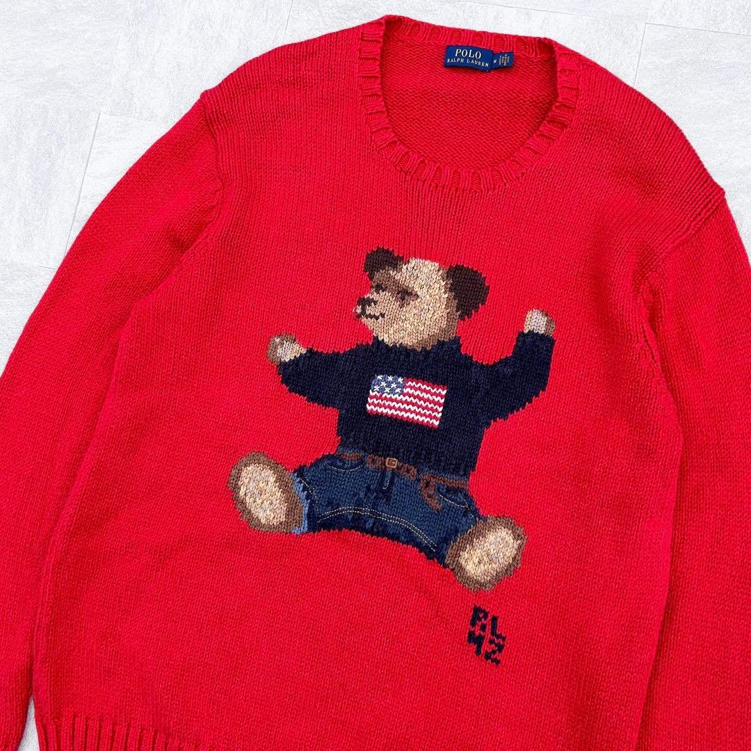 現行 POLO RALPH LAUREN ポロベア 刺繍 ニット セーター
