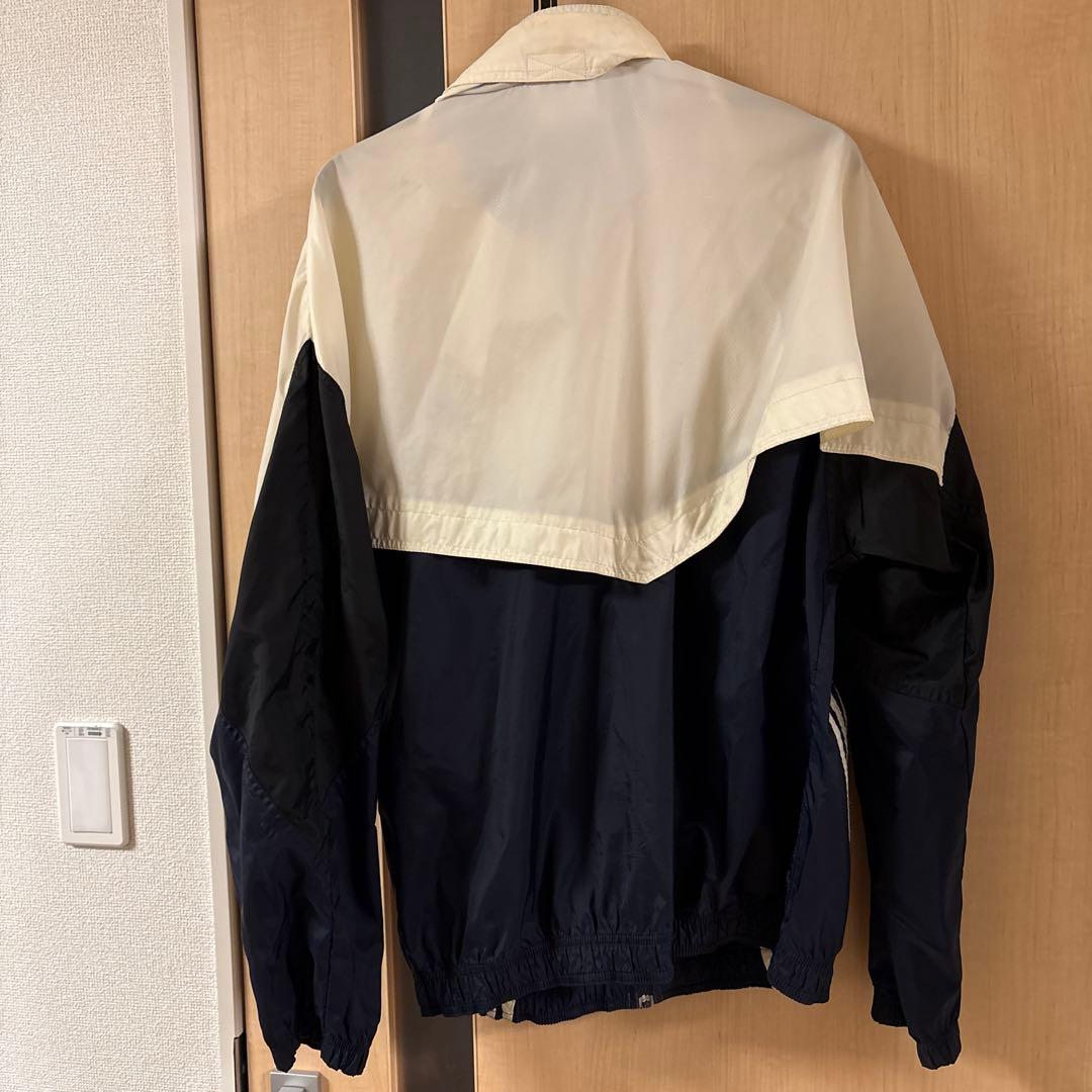 adidas ジャージ ナイロンジャケット ホワイト/ネイビー
