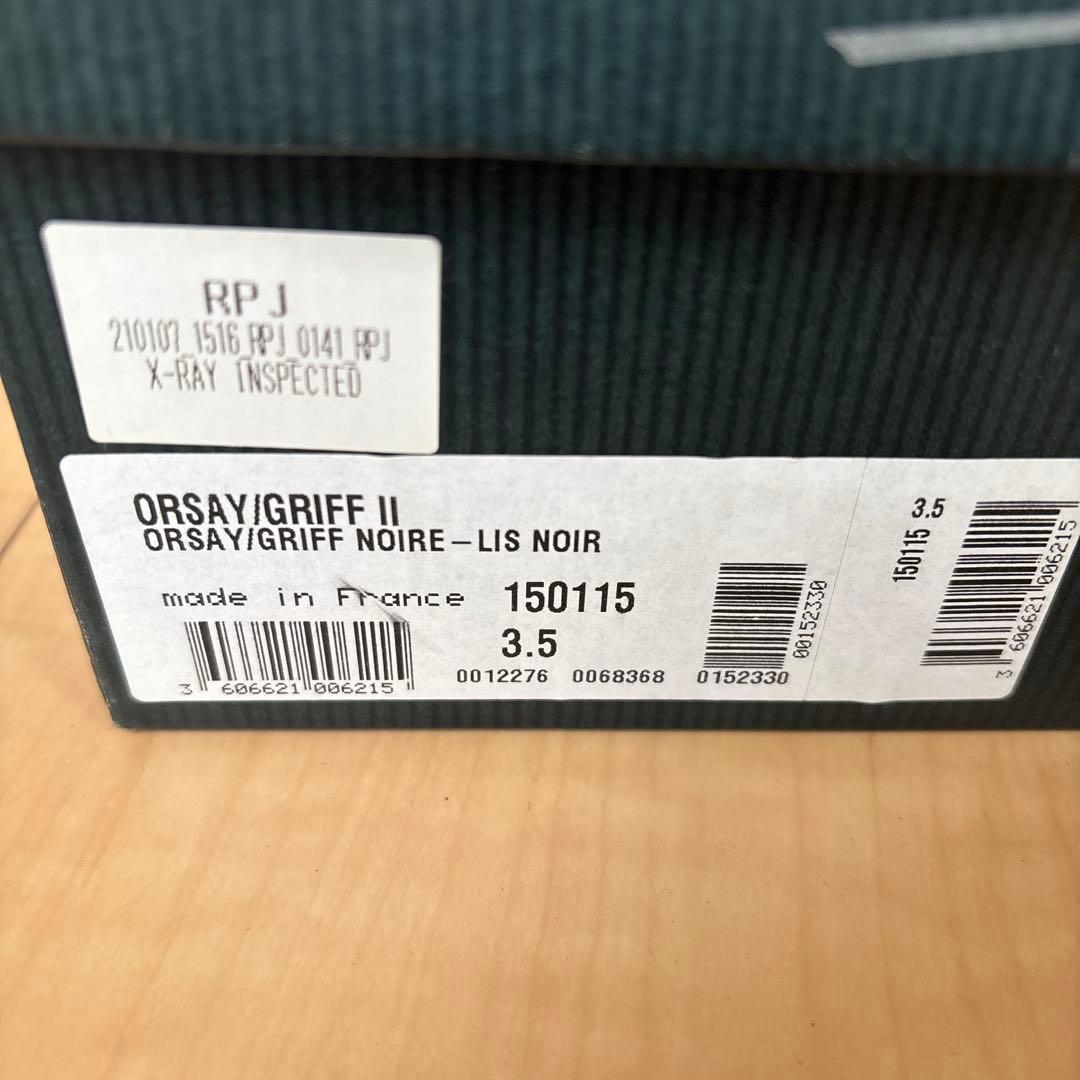 パラブーツ　オルセー　ブラック　3.5サイズ