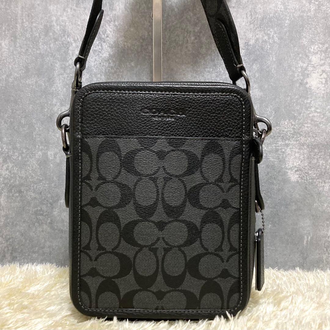 【極美品】コーチ サリバン ショルダーバッグ レザー PVC グレー ブラック