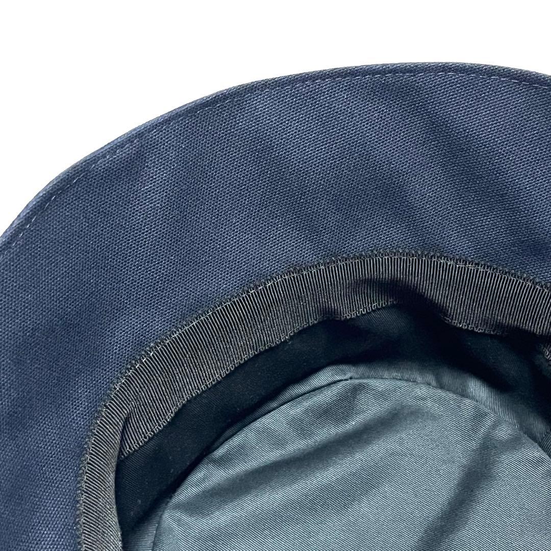 FENDI バケットハット ネイビー ロゴ刺繍パッチ 帽子 美品 未使用 タグ付