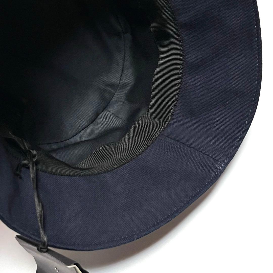 FENDI バケットハット ネイビー ロゴ刺繍パッチ 帽子 美品 未使用 タグ付