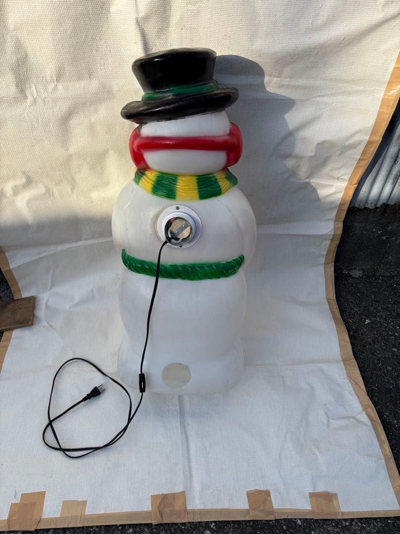 アンティークなクリスマス　ライト　スノーマンブローモールド製　雪だるま70cm