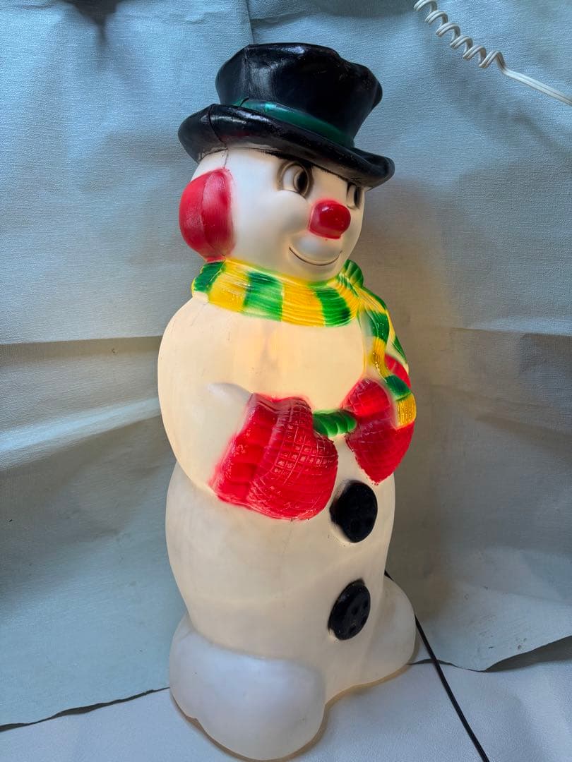 アンティークなクリスマス　ライト　スノーマンブローモールド製　雪だるま70cm