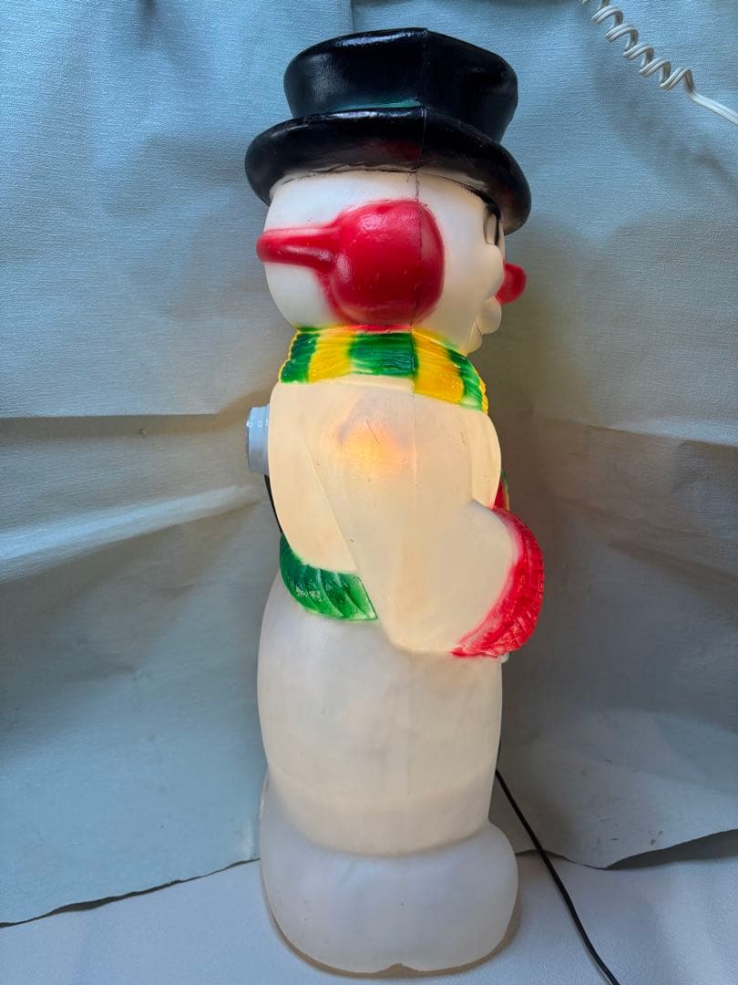 アンティークなクリスマス　ライト　スノーマンブローモールド製　雪だるま70cm