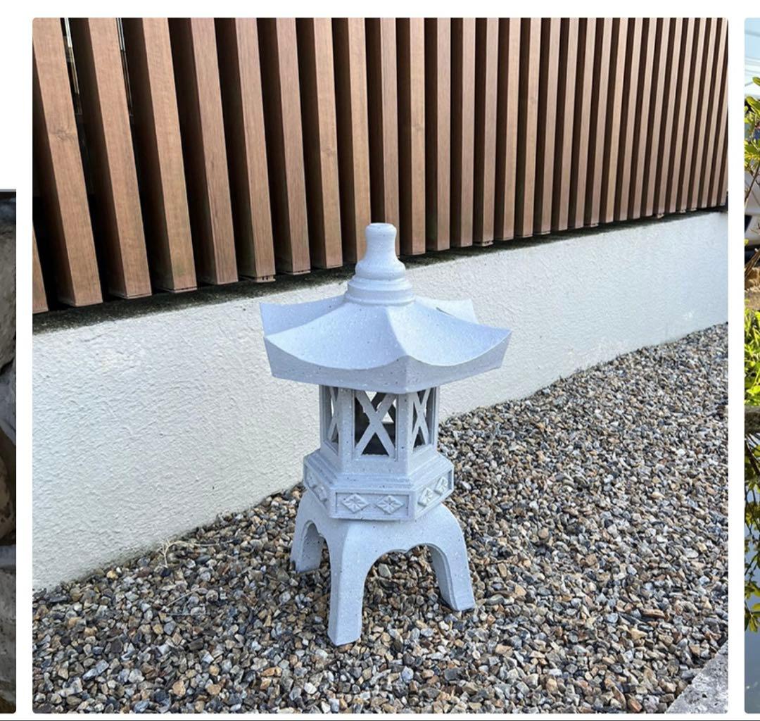 灯篭 石灯篭 光る ソーラー 灯篭 とうろう 和風 灯籠 中型 高さ45cm 御