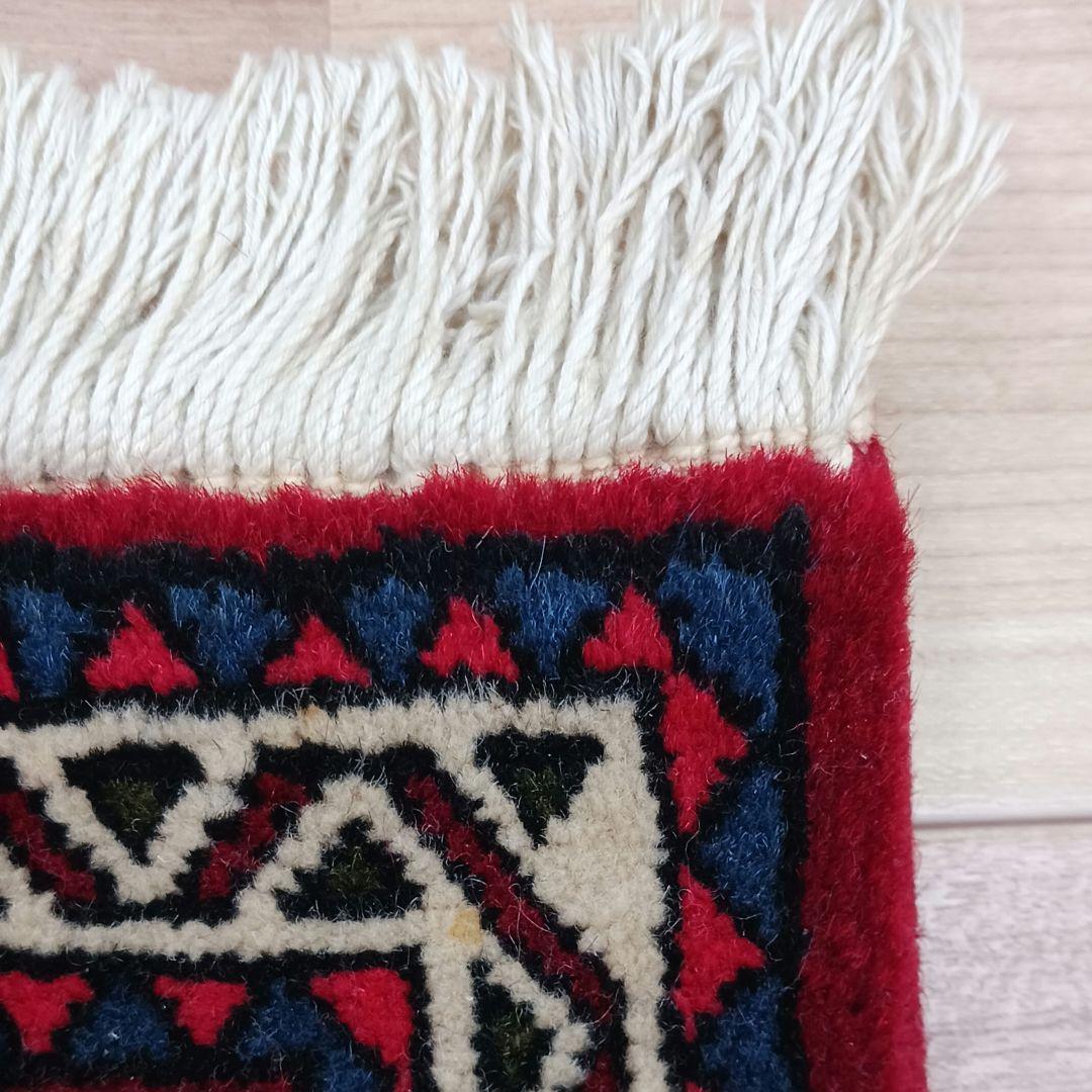 Y1726 ペルシャ絨毯 イラン ウール 手織り105×68㎝ マット