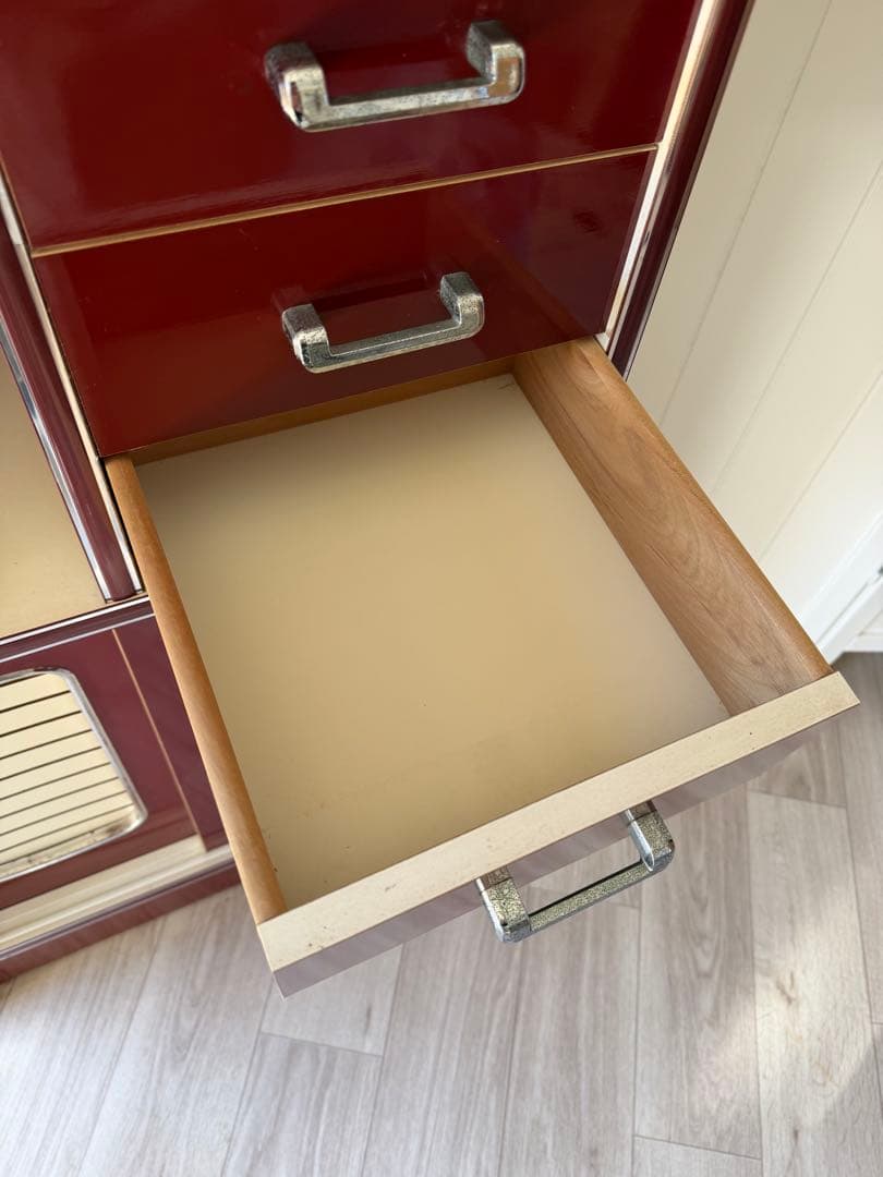 sion 昭和レトロ レトロポップ 食器棚 ガラスキャビネット 木製