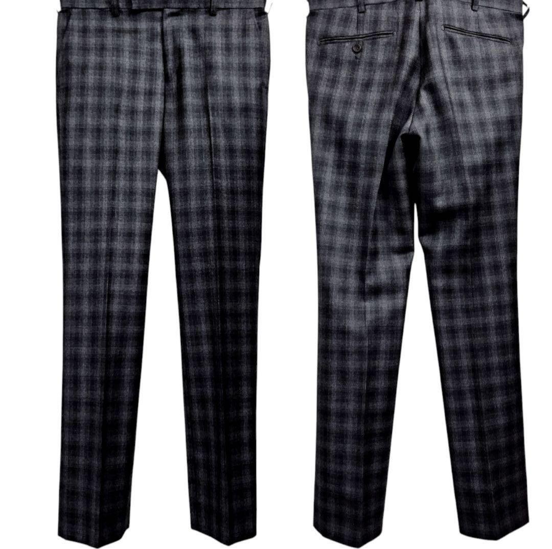 JOHN LAURENCE SULLIVAN グレー系チェック柄スーツ　38