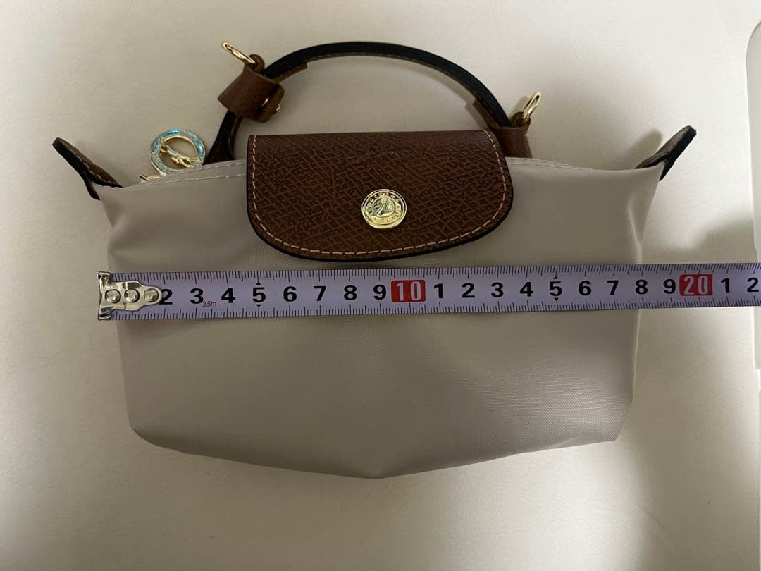 ロンシャン　ル　プリアージュ　オリジナルハンドル付きポーチ　パピエ