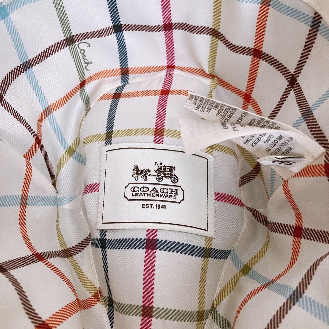 未使用　COACH トリルビーハット　シグネチャー　ピンク ブラウン系　帽子　S