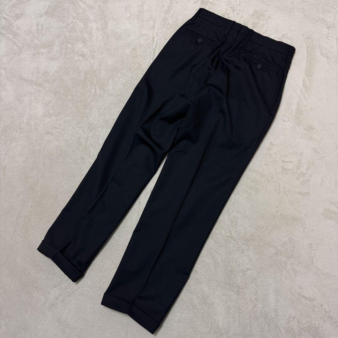 美品　グッチ　スーツセットアップ　ストライプ　黒　M位