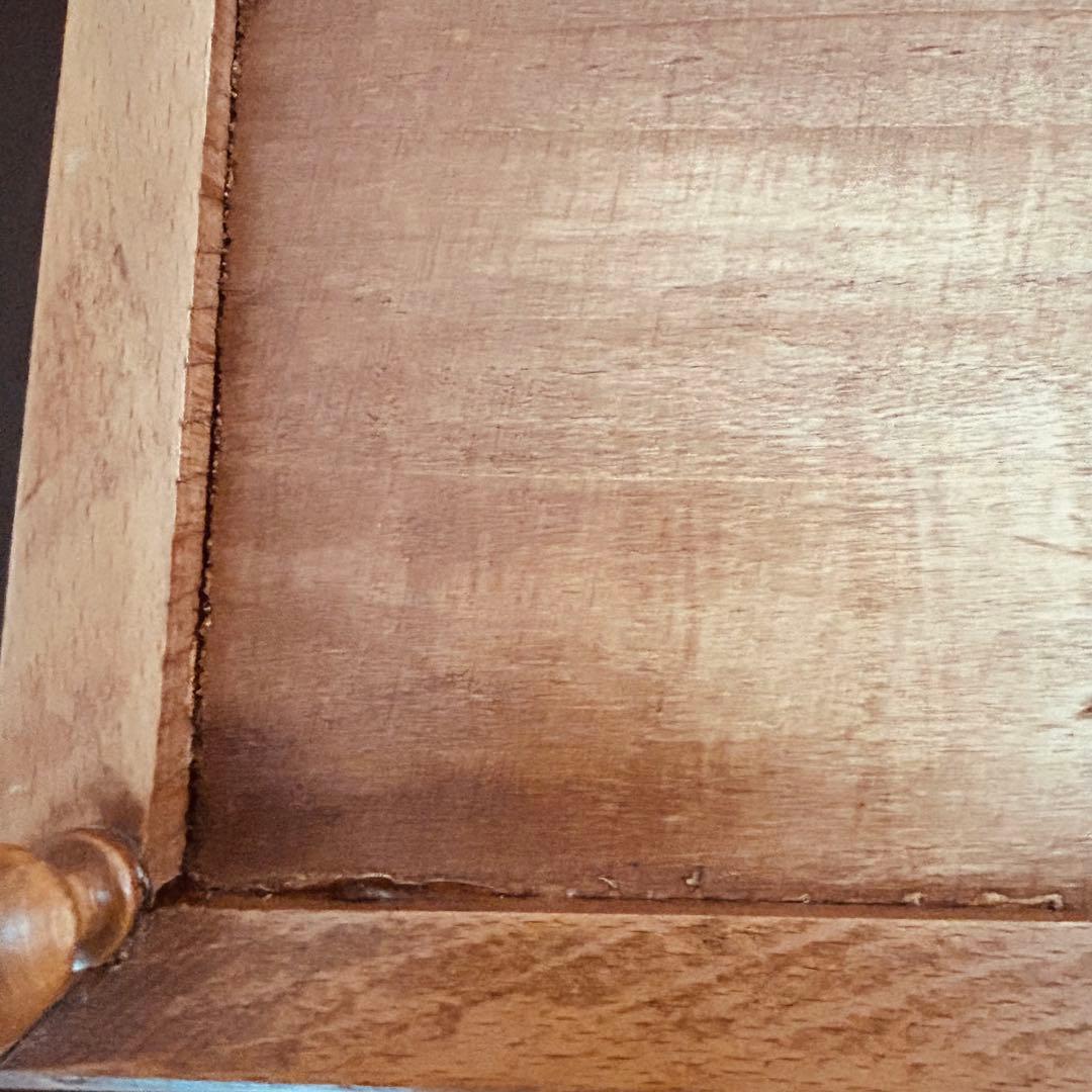 フランスアンティーク　トリベッド　足付き　鍋敷き　木製＆陶磁器