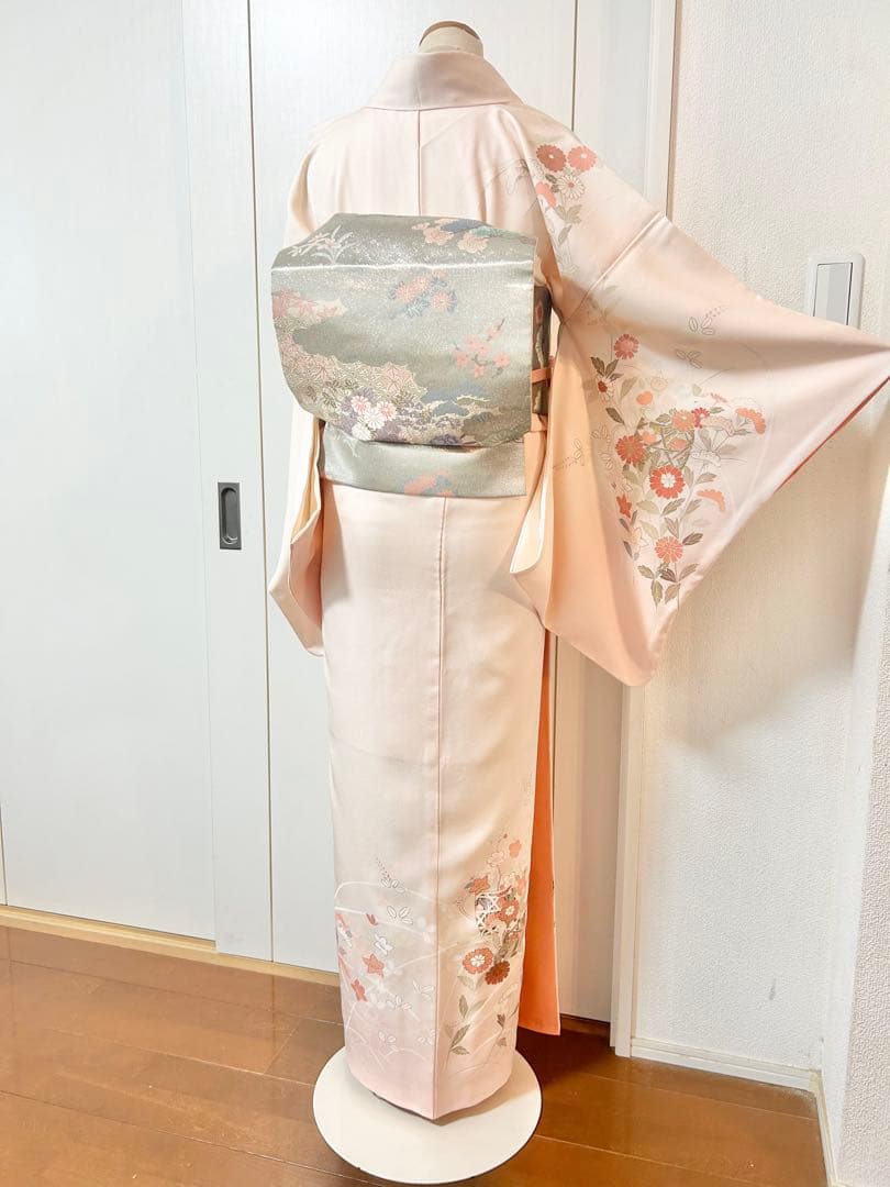 美品　訳あり　裄丈長め　正絹訪問着　フルセット4点　入学式　お宮参り　七五三