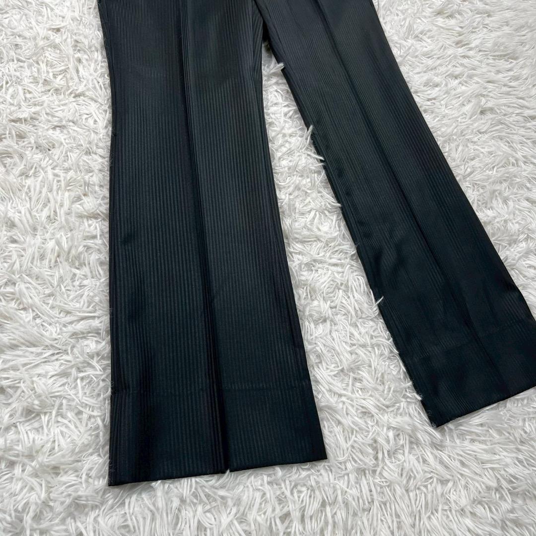 トルネードマート フレアパンツスーツ セットアップ ストライプ【L】ブラック