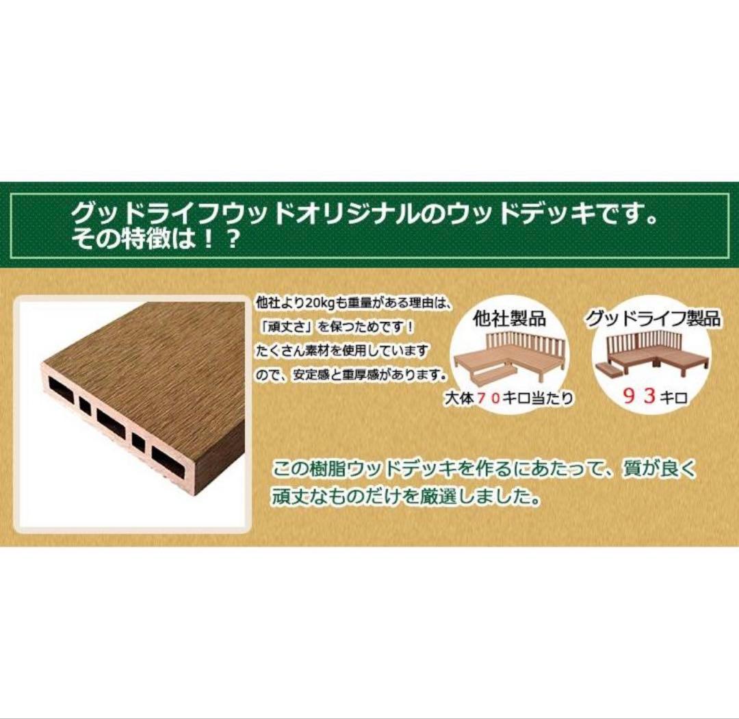 値下げ中★新品未使用★人工木ウッドデッキ12点セット1.25坪グッドライフウッド