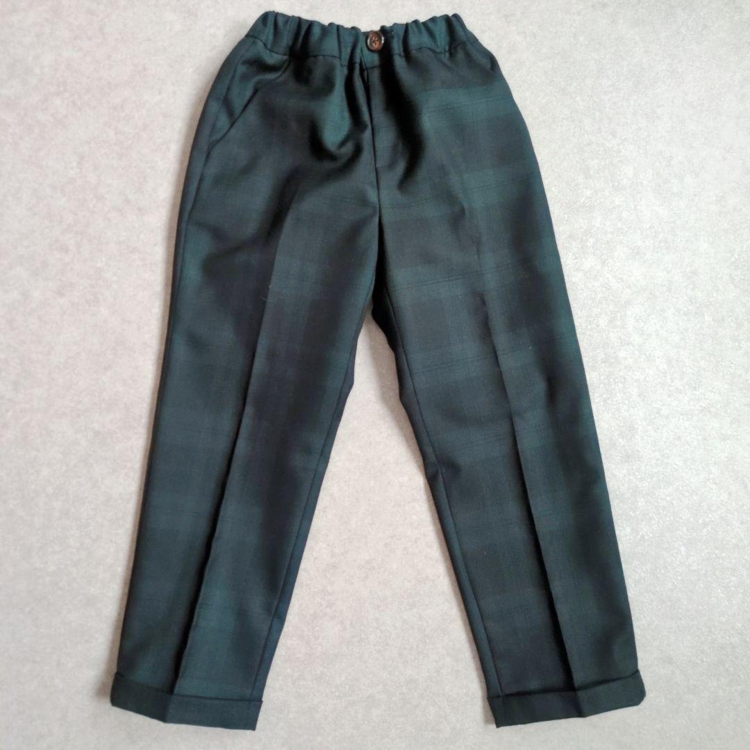 美品 グリーンレーベルリラクシング 120 スーツ チェック キッズフォーマル