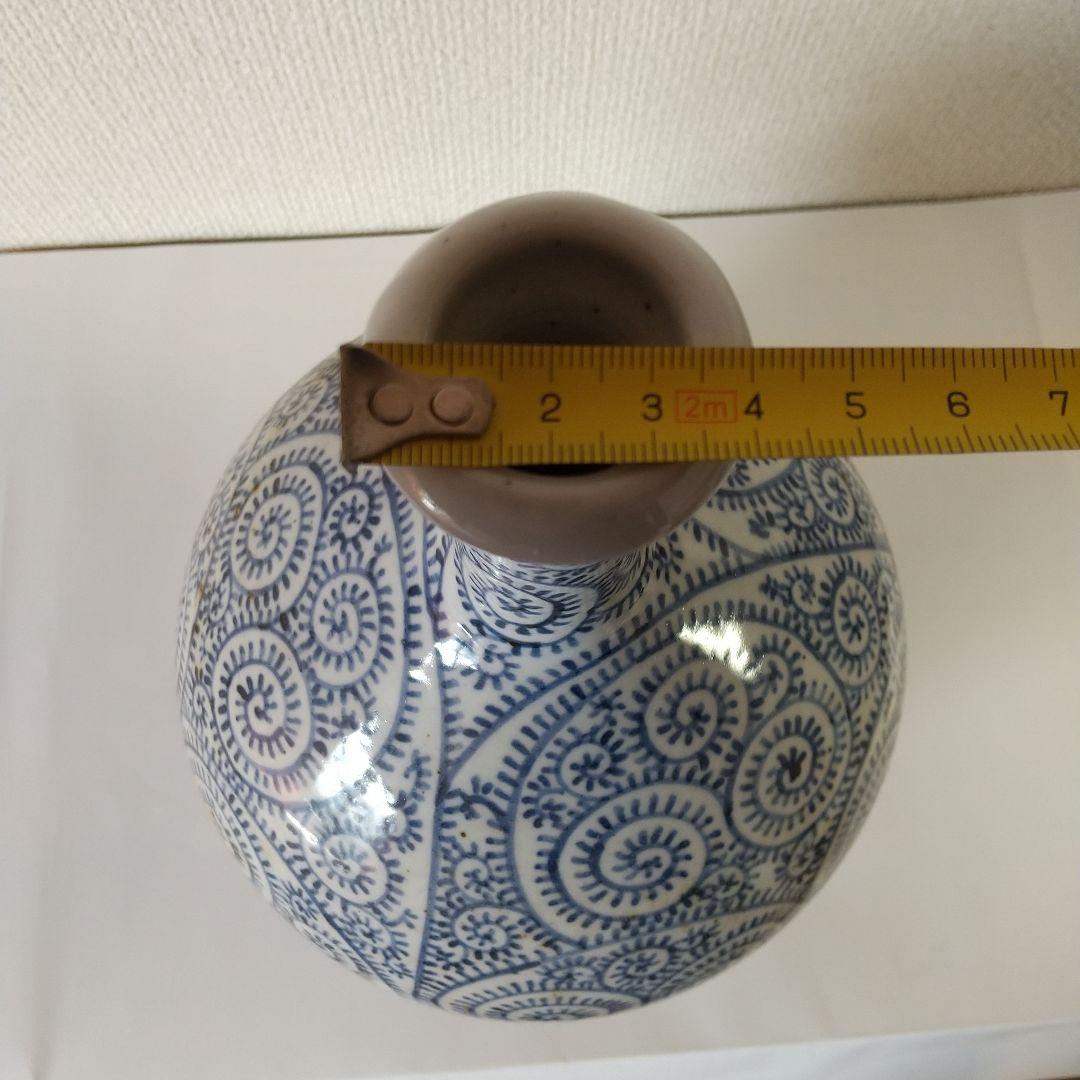 古伊万里染付　蛸唐草大徳利　骨董品
