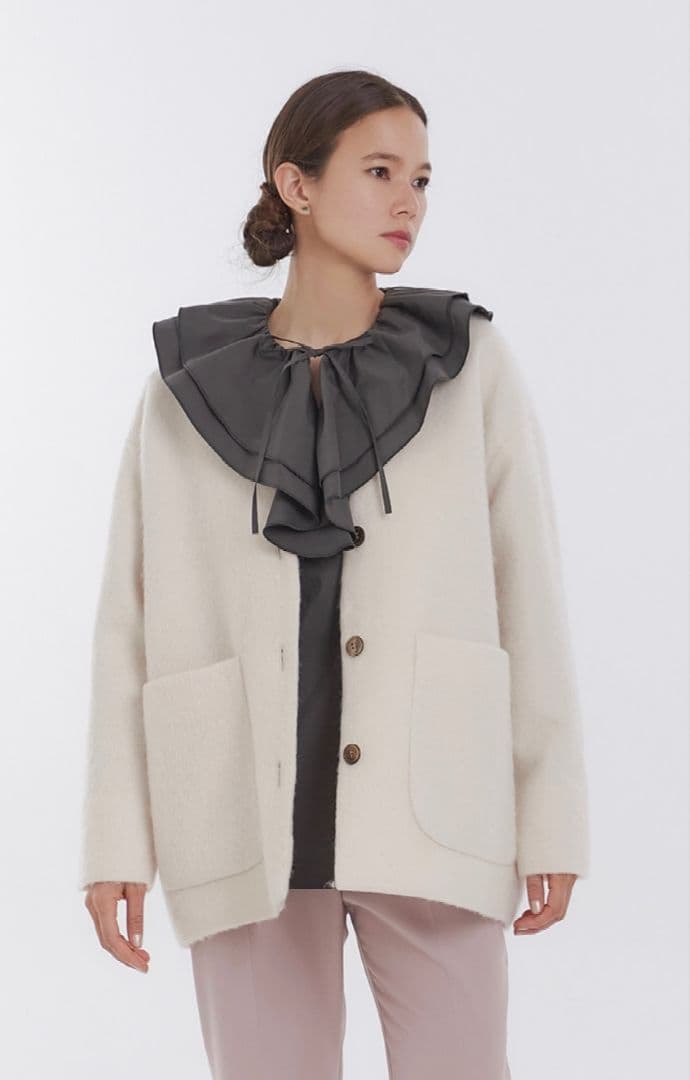 【dou】yori　ウールモヘアシャギージャケット ベビーピンク